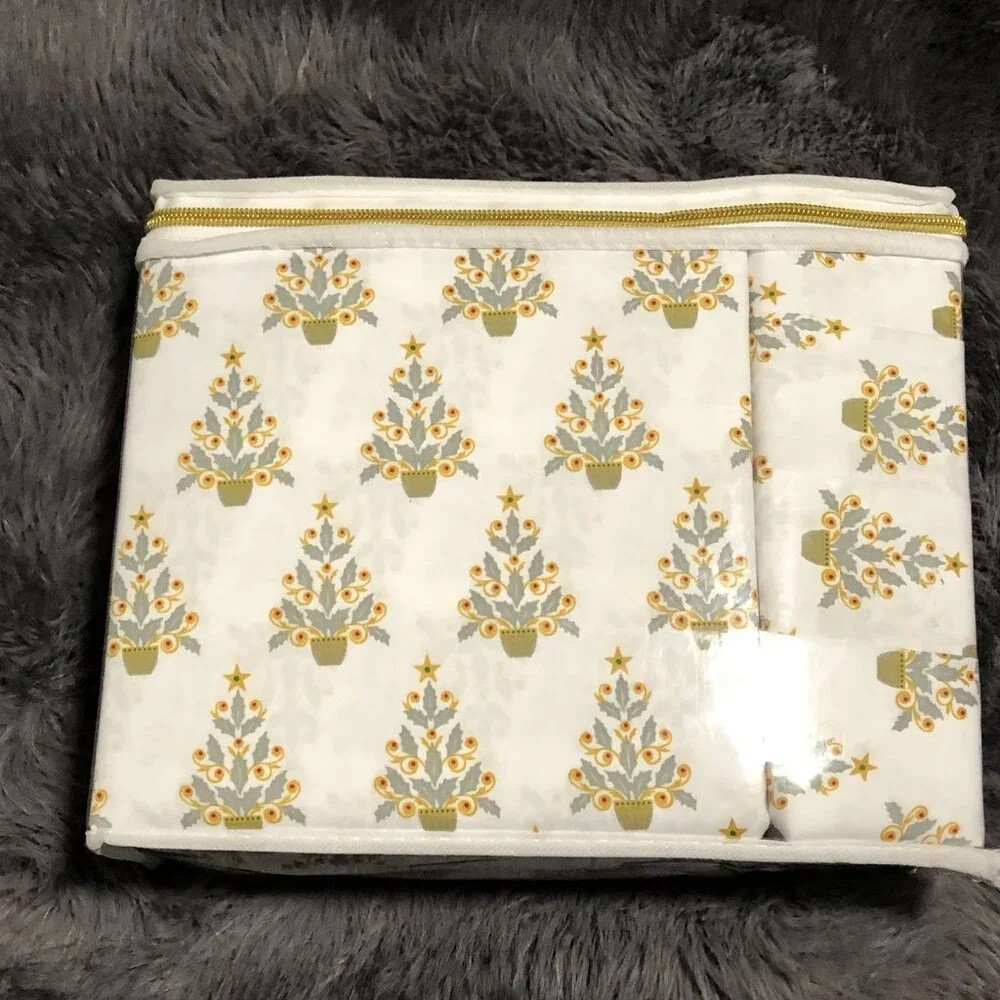 Lenox Queen 6-Piece Sheet Set Holiday Christmas Tree Pattern 4 Pillowcases New - Picture 3 of 4
